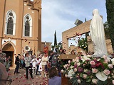 Recibimiento a la Virgen de Lourdes en su visita a Totana