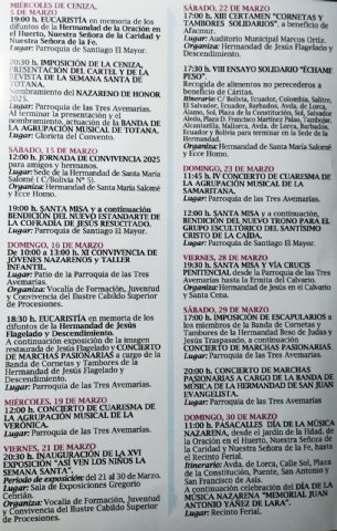 Programa de actos y procesiones 2025