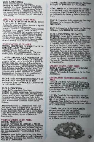Programa de actos y procesiones 2025
