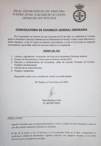 Asamblea General Ordinaria