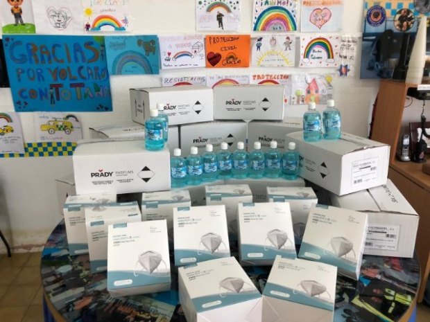 Donativo COVID-19  de 550 mascarillas FFP2 y 140 litros de gel hidroalcohólico