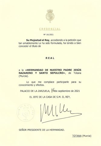 Concesión del Titulo de REAL